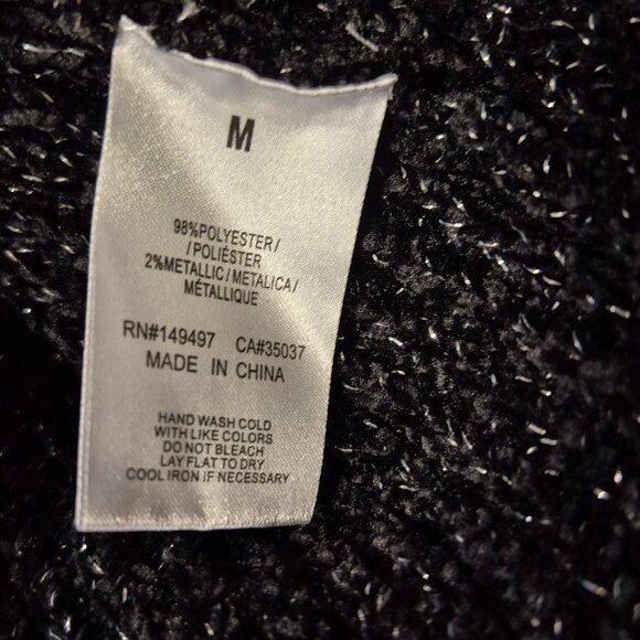 Joe's Jeans Black Chenille Sweater with Balloon Sleeves Size Medium - Picture 4 of 6